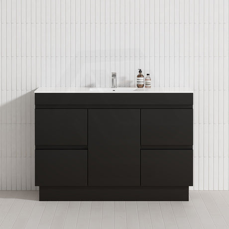 1-Door 4-Drawer 1200mm Freestanding Bathroom Vanity Kickboard Single Multi-Colour Cabinet Only