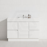 1-Door 4-Drawer 1200mm Freestanding Bathroom Vanity Kickboard Single Multi-Colour Cabinet Only