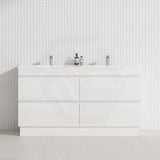4-Drawer 1200/1500/1800mm Freestanding Bathroom Vanity Kickboard Single/Double Multi-Colour Cabinet Only