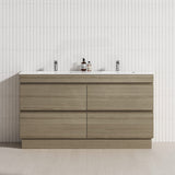 4-Drawer 1200/1500/1800mm Freestanding Bathroom Vanity Kickboard Single/Double Multi-Colour Cabinet Only