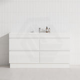 4-Drawer 1200/1500/1800mm Freestanding Bathroom Vanity Kickboard Single/Double Multi-Colour Cabinet Only