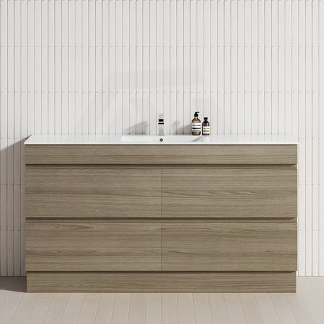 4-Drawer 1200/1500/1800mm Freestanding Bathroom Vanity Kickboard Single/Double Multi-Colour Cabinet Only