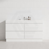 4-Drawer 1200/1500/1800mm Freestanding Bathroom Vanity Kickboard Single/Double Multi-Colour Cabinet Only