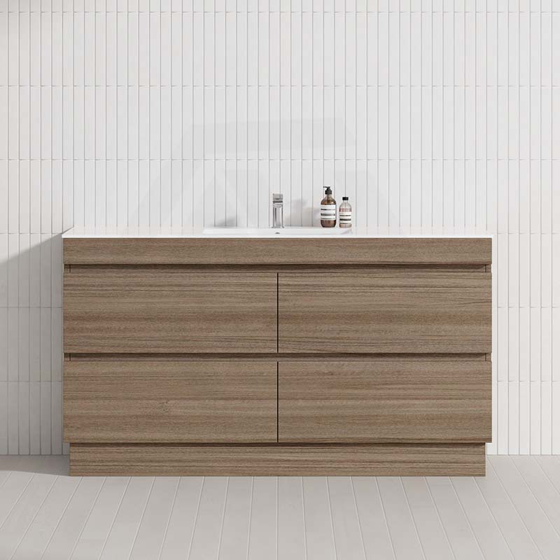 4-Drawer 1200/1500/1800mm Freestanding Bathroom Vanity Kickboard Single/Double Multi-Colour Cabinet Only