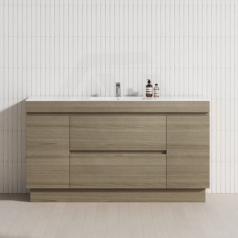 2-Door 2-Mid-Drawer 1200/1500/1800mm Freestanding Bathroom Vanity Kickboard Single/Double Multi-Colour Cabinet Only