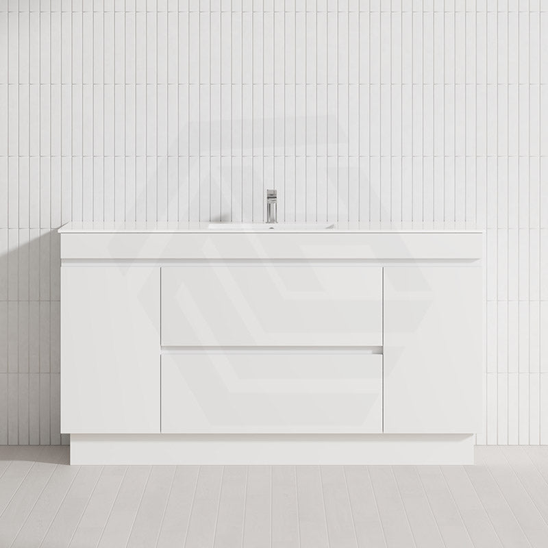 2-Door 2-Mid-Drawer 1200/1500/1800mm Freestanding Bathroom Vanity Kickboard Single/Double Multi-Colour Cabinet Only