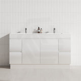 4-Drawer 2-Door 1200/1500/1800mm Freestanding Bathroom Vanity Kickboard Single/Double Multi-Colour Cabinet Only