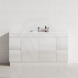 4-Drawer 2-Door 1200/1500/1800mm Freestanding Bathroom Vanity Kickboard Single/Double Multi-Colour Cabinet Only