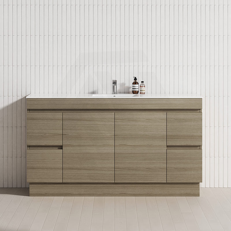 4-Drawer 2-Door 1200/1500/1800mm Freestanding Bathroom Vanity Kickboard Single/Double Multi-Colour Cabinet Only