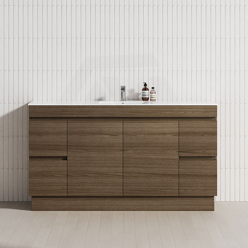 4-Drawer 2-Door 1200/1500/1800mm Freestanding Bathroom Vanity Kickboard Single/Double Multi-Colour Cabinet Only