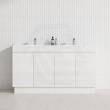 4-Door 1500/1800mm Freestanding Bathroom Vanity Kickboard Double Multi-Colour Cabinet Only