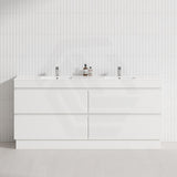 4-Drawer 1200/1500/1800mm Freestanding Bathroom Vanity Kickboard Single/Double Multi-Colour Cabinet Only