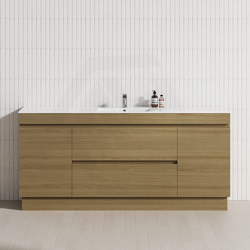 2-Door 2-Mid-Drawer 1200/1500/1800mm Freestanding Bathroom Vanity Kickboard Single/Double Multi-Colour Cabinet Only