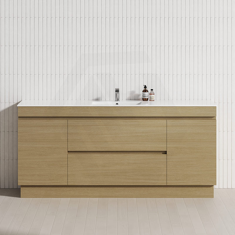 2-Door 2-Mid-Drawer 1200/1500/1800mm Freestanding Bathroom Vanity Kickboard Single/Double Multi-Colour Cabinet Only