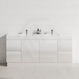 4-Drawer 2-Door 1200/1500/1800mm Freestanding Bathroom Vanity Kickboard Single/Double Multi-Colour Cabinet Only