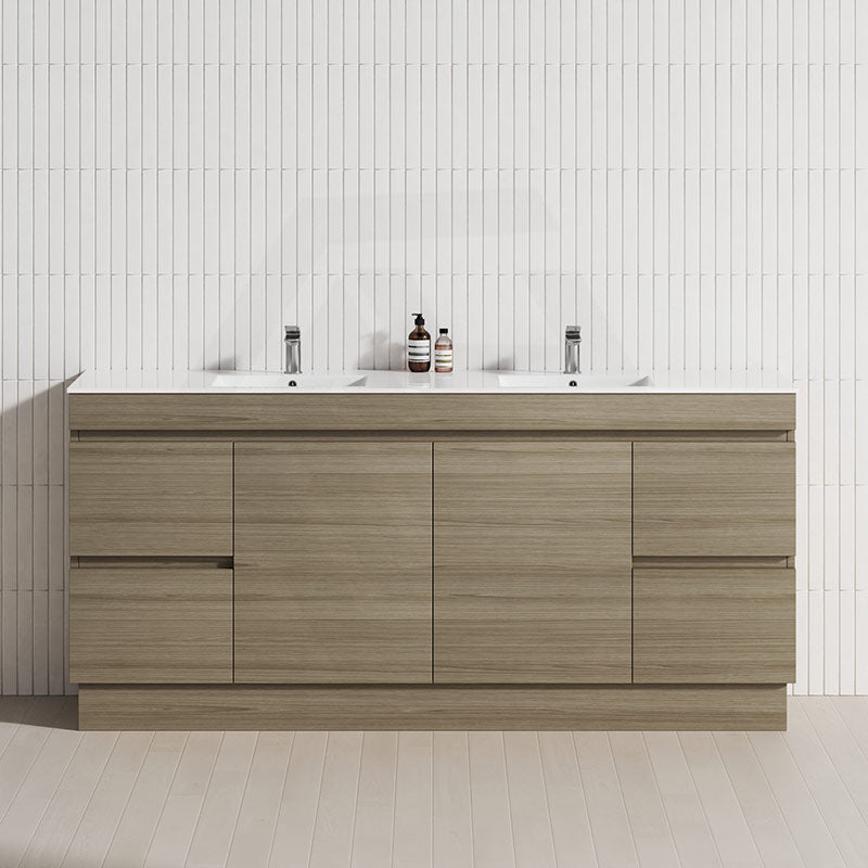 4-Drawer 2-Door 1200/1500/1800mm Freestanding Bathroom Vanity Kickboard Single/Double Multi-Colour Cabinet Only