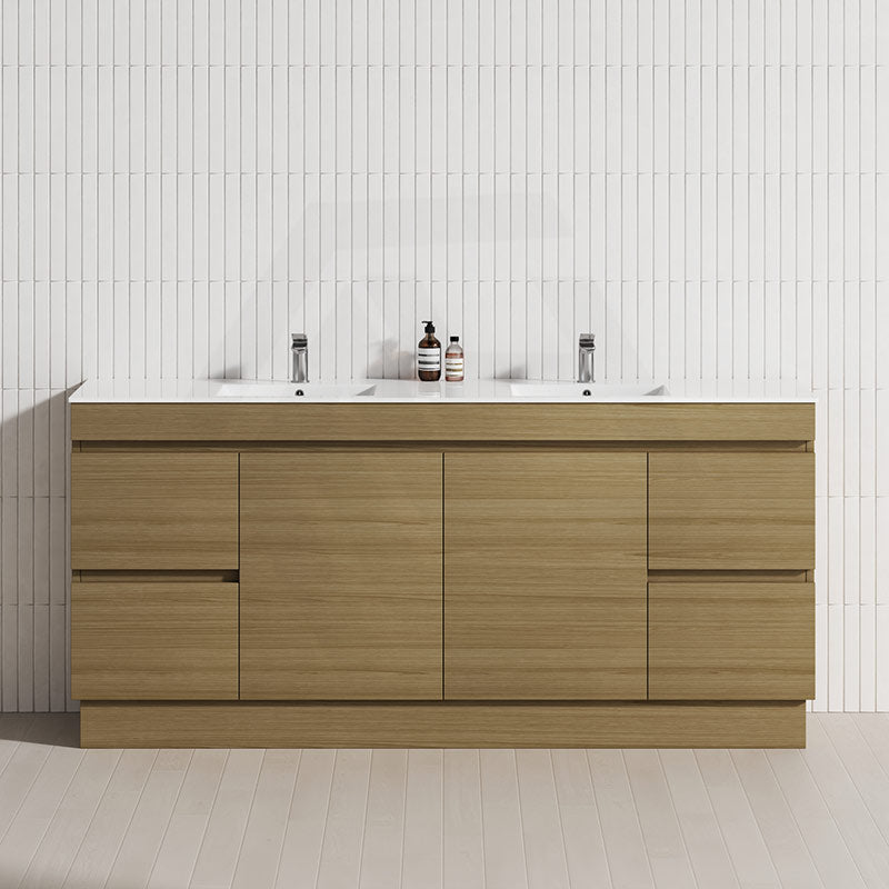 4-Drawer 2-Door 1200/1500/1800mm Freestanding Bathroom Vanity Kickboard Single/Double Multi-Colour Cabinet Only