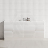 4-Drawer 2-Door 1200/1500/1800mm Freestanding Bathroom Vanity Kickboard Single/Double Multi-Colour Cabinet Only