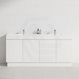 4-Door 1500/1800mm Freestanding Bathroom Vanity Kickboard Double Multi-Colour Cabinet Only