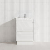 2-Drawer 600/750/900/1200mm Freestanding Bathroom Vanity Kickboard Single Multi-Colour Cabinet Only