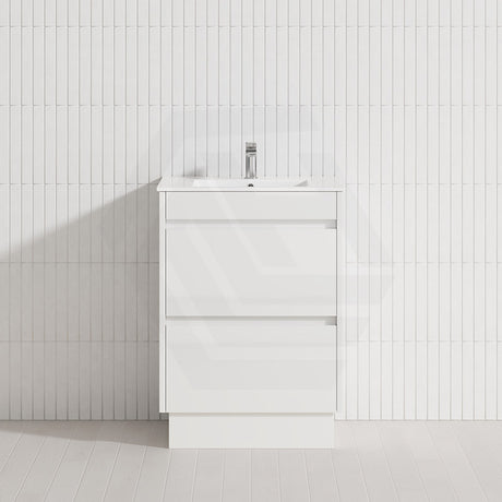 2-Drawer 600/750/900/1200mm Freestanding Bathroom Vanity Kickboard Single Multi-Colour Cabinet Only