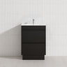 2-Drawer 600/750/900/1200mm Freestanding Bathroom Vanity Kickboard Single Multi-Colour Cabinet Only