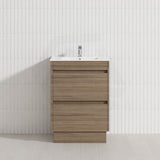 2-Drawer 600/750/900/1200mm Freestanding Bathroom Vanity Kickboard Single Multi-Colour Cabinet Only