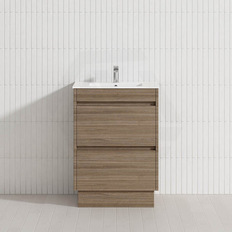2-Drawer 600/750/900/1200mm Freestanding Bathroom Vanity Kickboard Single Multi-Colour Cabinet Only