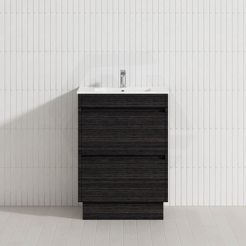 2-Drawer 600/750/900/1200mm Freestanding Bathroom Vanity Kickboard Single Multi-Colour Cabinet Only