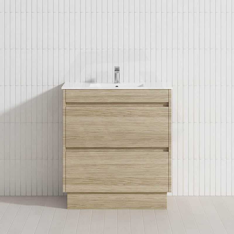 2-Drawer 600/750/900/1200mm Freestanding Bathroom Vanity Kickboard Single Multi-Colour Cabinet Only