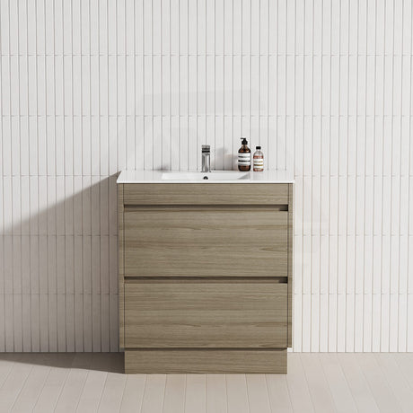 2-Drawer 600/750/900/1200mm Freestanding Bathroom Vanity Kickboard Single Multi-Colour Cabinet Only