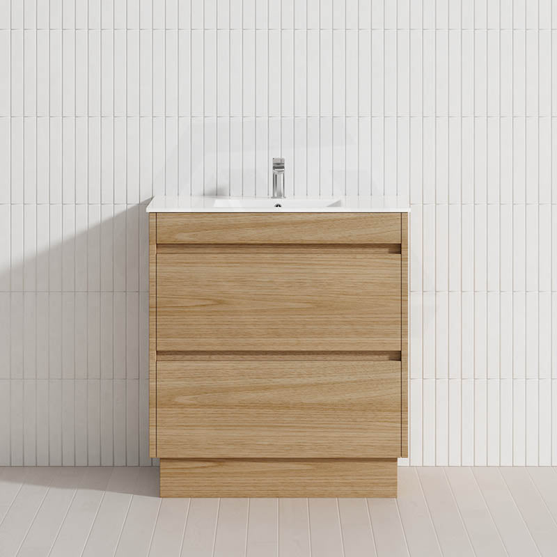 2-Drawer 600/750/900/1200mm Freestanding Bathroom Vanity Kickboard Single Multi-Colour Cabinet Only