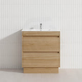 2-Drawer 600/750/900/1200mm Freestanding Bathroom Vanity Kickboard Single Multi-Colour Cabinet Only