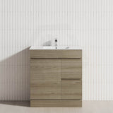 750mm Freestanding Bathroom Vanity with Legs/Kickboard 2-Drawer 1-Door Multi-Colour Cabinet Only