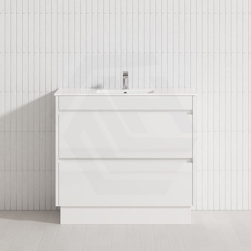 2-Drawer 600/750/900/1200mm Freestanding Bathroom Vanity Kickboard Single Multi-Colour Cabinet Only