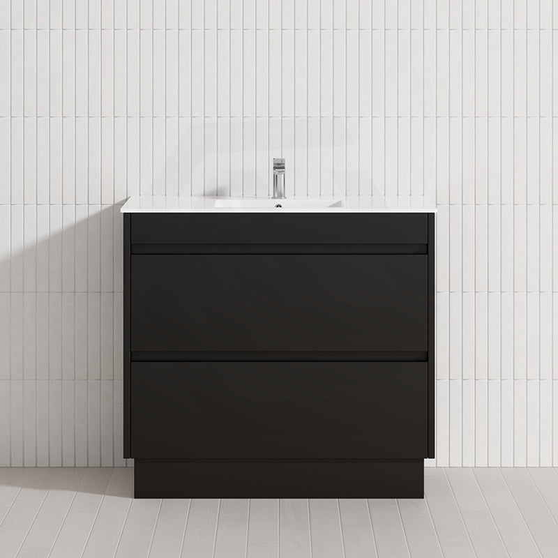 2-Drawer 600/750/900/1200mm Freestanding Bathroom Vanity Kickboard Single Multi-Colour Cabinet Only