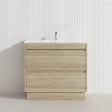 2-Drawer 600/750/900/1200mm Freestanding Bathroom Vanity Kickboard Single Multi-Colour Cabinet Only