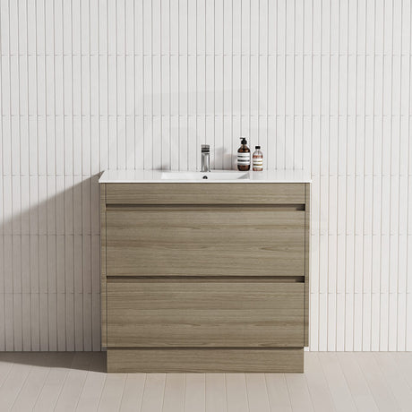 2-Drawer 600/750/900/1200mm Freestanding Bathroom Vanity Kickboard Single Multi-Colour Cabinet Only