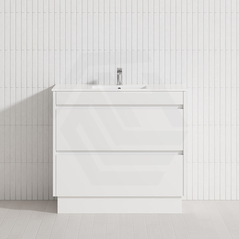 2-Drawer 600/750/900/1200mm Freestanding Bathroom Vanity Kickboard Single Multi-Colour Cabinet Only