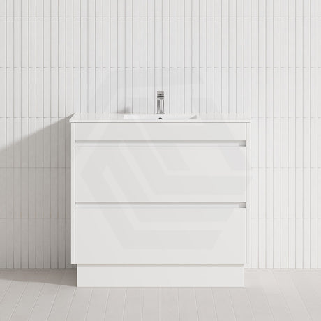 2-Drawer 600/750/900/1200mm Freestanding Bathroom Vanity Kickboard Single Multi-Colour Cabinet Only