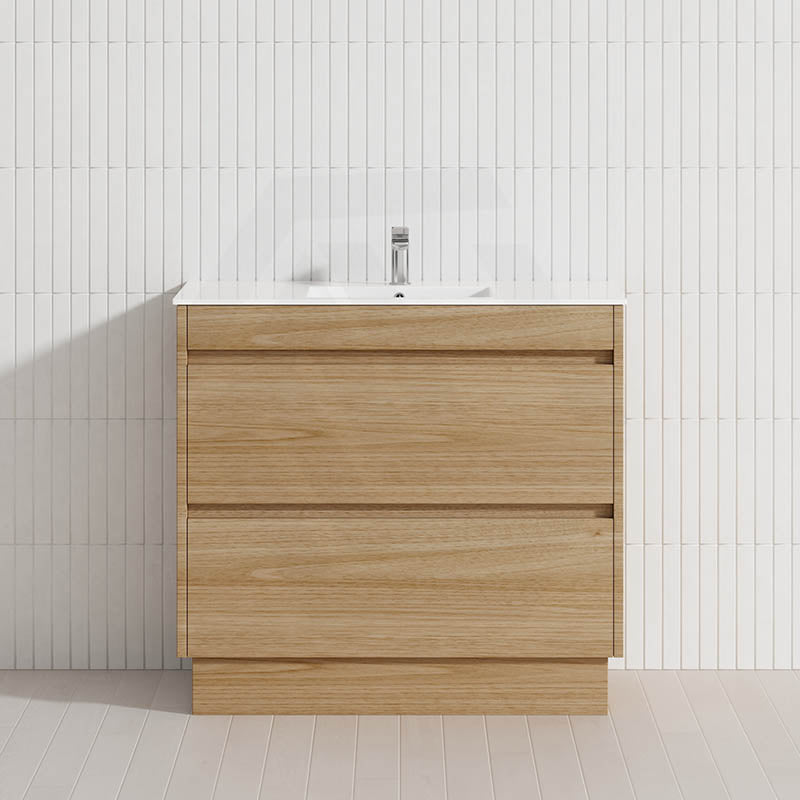 2-Drawer 600/750/900/1200mm Freestanding Bathroom Vanity Kickboard Single Multi-Colour Cabinet Only