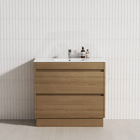 2-Drawer 600/750/900/1200mm Freestanding Bathroom Vanity Kickboard Single Multi-Colour Cabinet Only