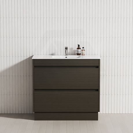 2-Drawer 600/750/900/1200mm Freestanding Bathroom Vanity Kickboard Single Multi-Colour Cabinet Only