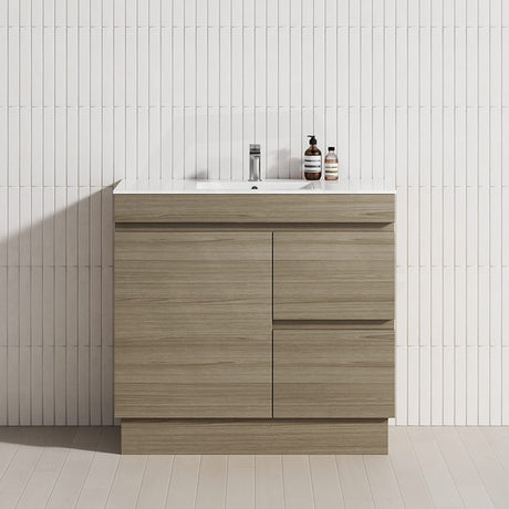900mm Freestanding Bathroom Vanity with Legs/Kickboard 2-Drawer 1-Door Multi-Colour Cabinet Only