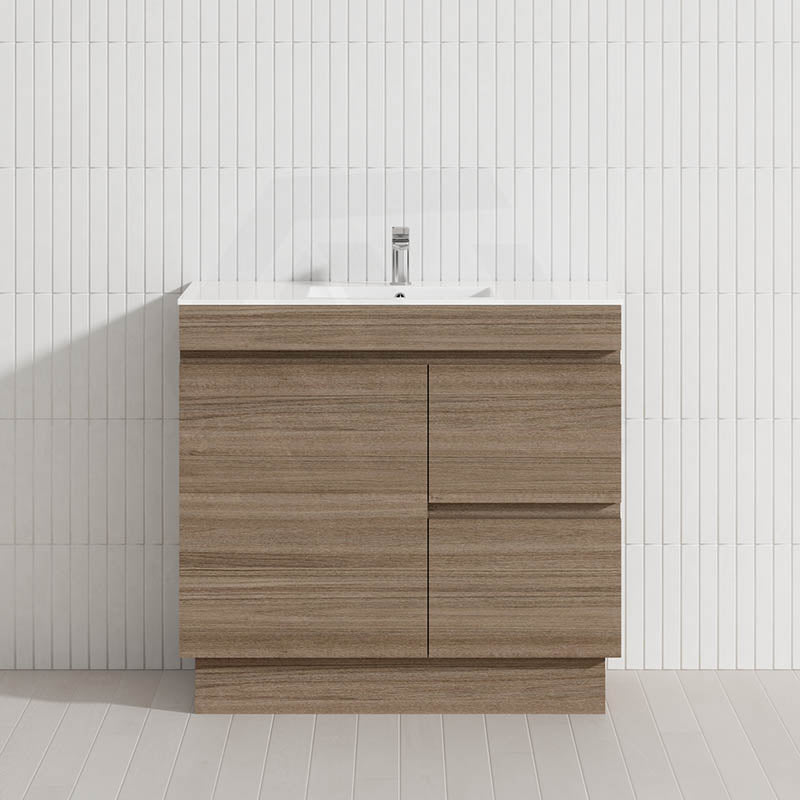 900mm Freestanding Bathroom Vanity with Legs/Kickboard 2-Drawer 1-Door Multi-Colour Cabinet Only