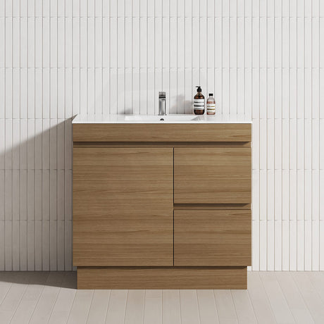 900mm Freestanding Bathroom Vanity with Legs/Kickboard 2-Drawer 1-Door Multi-Colour Cabinet Only