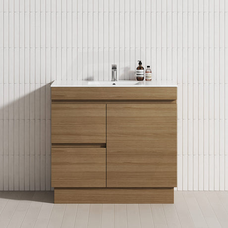 900mm Freestanding Bathroom Vanity with Legs/Kickboard 2-Drawer 1-Door Multi-Colour Cabinet Only