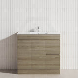 2-Drawer 2-Door Narrow 900mm Freestanding Bathroom Vanity Kickboard Multi-Colour Cabinet Only