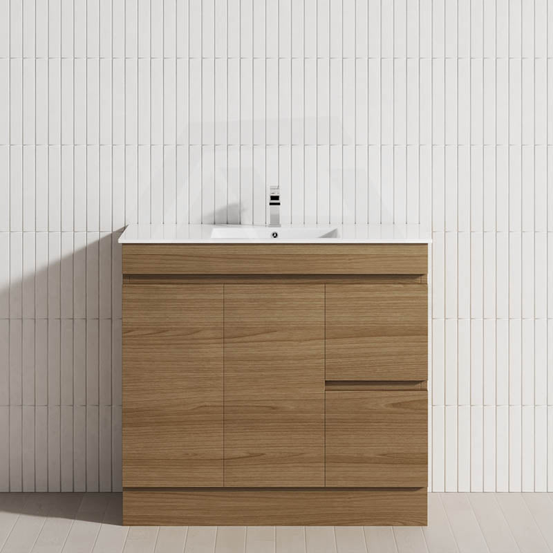 2-Drawer 2-Door Narrow 900mm Freestanding Bathroom Vanity Kickboard Multi-Colour Cabinet Only