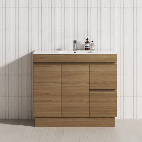 2-Drawer 2-Door Narrow 900mm Freestanding Bathroom Vanity Kickboard Multi-Colour Cabinet Only